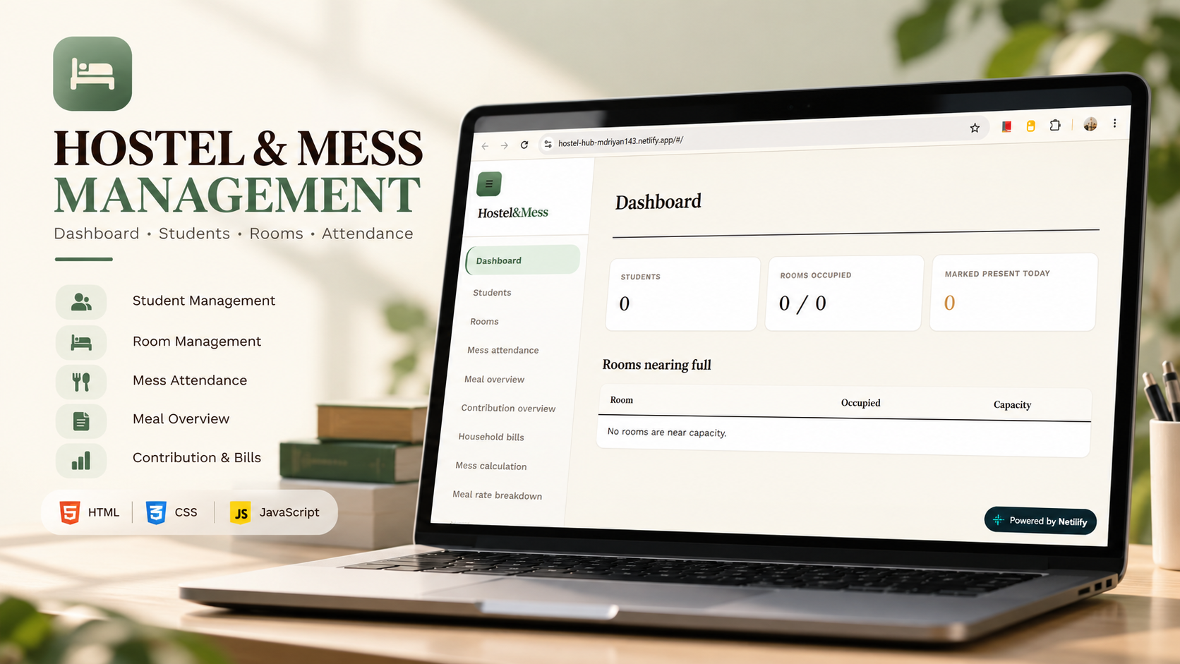 Hostel & Mess Management System preview